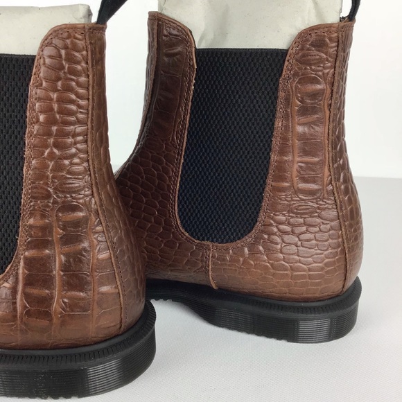 Dr. Martens Flora Chelsea Croc Embossed Boots 11 - Picture 4 of 7